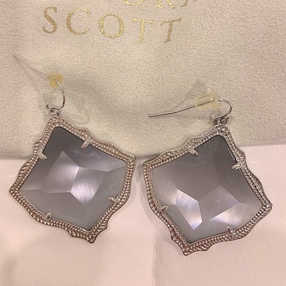 Kendra Scott Gray Stone Drop Earrings